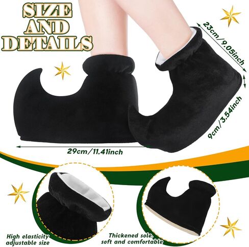 Black Elf Shoes Christmas Elf Hats Holiday Elf Costume Accessories Santa Pirate Belt Elf Costume Set for Men Women Holiday Cosplay Party in Saudi Arabia