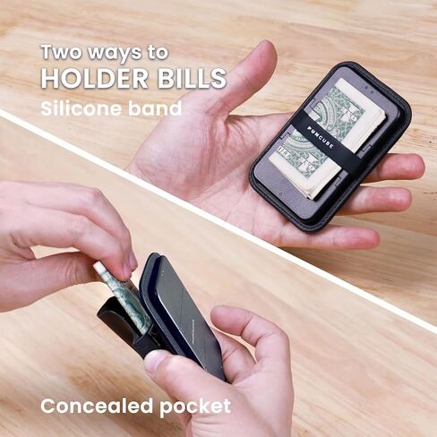 PUNCUBE Minimal wallet 3.0-Slim and Functional Genuine Leather Wallet with Key Holder and Air Tag Integration - Stay Organized and Connected… in Kuwait