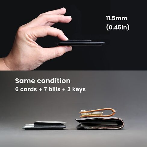 PUNCUBE Minimal wallet 3.0-Slim and Functional Genuine Leather Wallet with Key Holder and Air Tag Integration - Stay Organized and Connected… in Kuwait