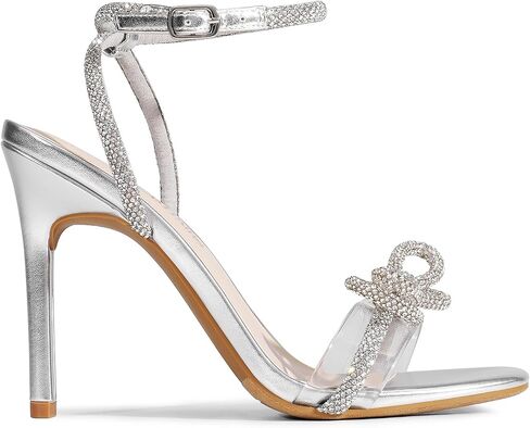 Dream Pairs Women's Double Bowknots Heels, Stiletto Heels with Rhinestone Bow Slingback High Heeled Sandals Square Toe Shoes in Saudi Arabia