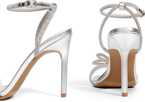 Dream Pairs Women's Double Bowknots Heels, Stiletto Heels with Rhinestone Bow Slingback High Heeled Sandals Square Toe Shoes in Saudi Arabia