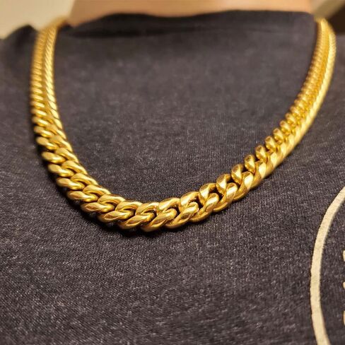 TUOKAY 18K Heavy Big Faux Gold Chain Necklace,16mm 30 Inch Hip Hop Long Big Fake Gold Rapper Chain, Punk Style Shiny 90s Cuban Link Chain in Kuwait