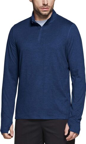 TSLA Men's 1/4 Zip Pullover Long Sleeve Shirt, Athletic Quarter Zip T-Shirt, Performance Running Top in Saudi Arabia