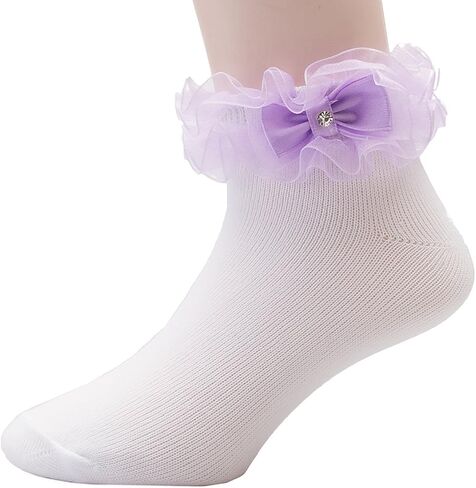Girl's Organza Multi Ruffle Top Anklet Socks (Infant to 11 Years) in Saudi Arabia