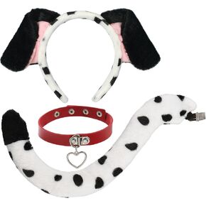 عصابة رأس بأذنين دلماسية من أوليفمونت وذيل كلب مع زي ضيق أحمر in Kuwait