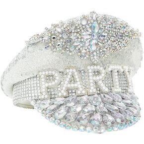 قبعات حفلات مرصعة بحجر الراين واللؤلؤ من نيداني، قبعة ديسكو لتزيين حفلات توديع العزوبية، قبعة راعية البقر اللامعة للنساء البالغات، لوازم حفلات توديع العزوبية in Kuwait