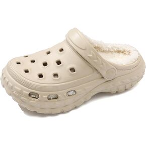 SECHRITE Boys Girls Fur Lined Clogs Garden Shoes for Kids Winter Fleece Lined Mules Indoor Outdoor Home Slippers
