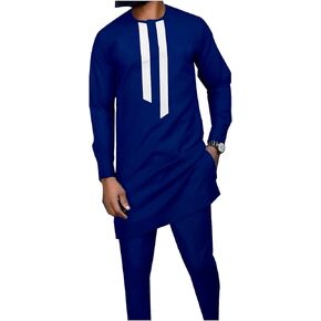 African Suits for Men Dashiki Shirts and Pants 2 Piece Set Tribal Outfits Traditiona Tracksuit