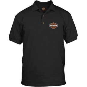 Harley-Davidson Military - Men's Short Sleeve, 3-Button Black Polo Shirt - Overseas Tour | Bar & Shield in Saudi Arabia