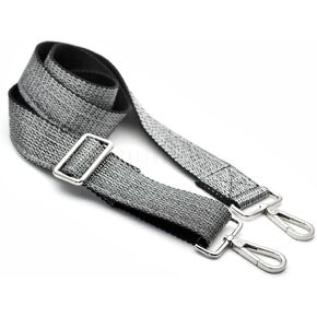 CRAFTMEMORE Wide Shoulder Strap Metallic Tone Adjustable Bag Handle Crossbody Nylon Belt Replacement (Beige Silver JK09)
