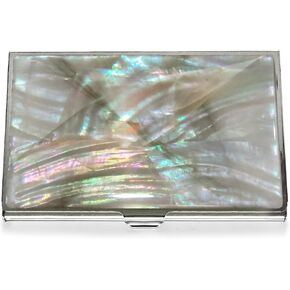 محفظة بطاقة الائتمان التجارية حامل بطاقة الهوية محفظة سفر معدنية أم اللؤلؤ البيج الفضي كسورية in Kuwait