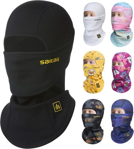 قناع تزلج بالاكلافا للأطفال من سايتاغ، قناع وجه كامل من الصوف الدافئ للشتاء للأولاد والبنات، معدات الطقس البارد للتزلج وركوب الدراجات in Kuwait