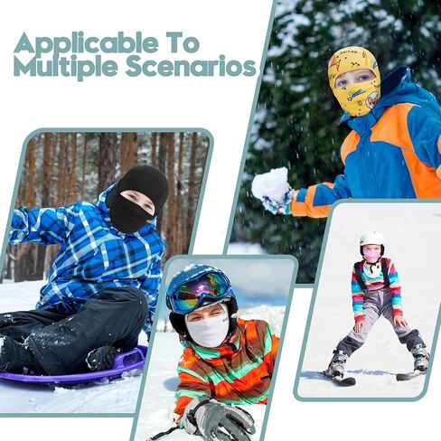 قناع تزلج بالاكلافا للأطفال من سايتاغ، قناع وجه كامل من الصوف الدافئ للشتاء للأولاد والبنات، معدات الطقس البارد للتزلج وركوب الدراجات in Kuwait