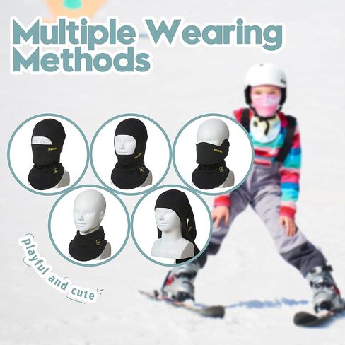 قناع تزلج بالاكلافا للأطفال من سايتاغ، قناع وجه كامل من الصوف الدافئ للشتاء للأولاد والبنات، معدات الطقس البارد للتزلج وركوب الدراجات in Kuwait