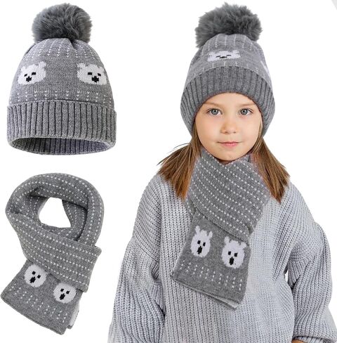 قبعة شتوية للأطفال من TDIAPERS، قبعة صغيرة للأطفال مع بوم بوم وبطانة من الصوف الدافئ، قبعة صغيرة متماسكة للأولاد والبنات in Kuwait