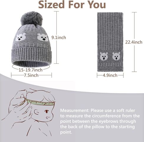 قبعة شتوية للأطفال من TDIAPERS، قبعة صغيرة للأطفال مع بوم بوم وبطانة من الصوف الدافئ، قبعة صغيرة متماسكة للأولاد والبنات in Kuwait