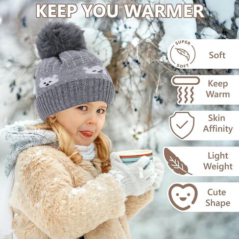 قبعة شتوية للأطفال من TDIAPERS، قبعة صغيرة للأطفال مع بوم بوم وبطانة من الصوف الدافئ، قبعة صغيرة متماسكة للأولاد والبنات in Kuwait