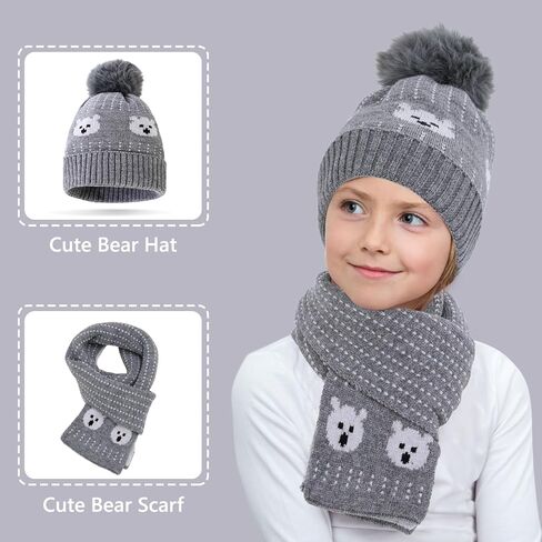 قبعة شتوية للأطفال من TDIAPERS، قبعة صغيرة للأطفال مع بوم بوم وبطانة من الصوف الدافئ، قبعة صغيرة متماسكة للأولاد والبنات in Kuwait