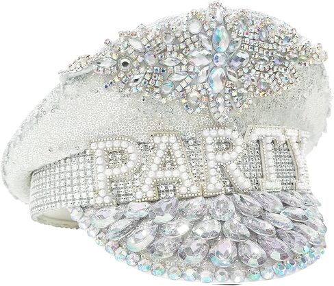 قبعات حفلات مرصعة بحجر الراين واللؤلؤ من نيداني، قبعة ديسكو لتزيين حفلات توديع العزوبية، قبعة راعية البقر اللامعة للنساء البالغات، لوازم حفلات توديع العزوبية in Kuwait