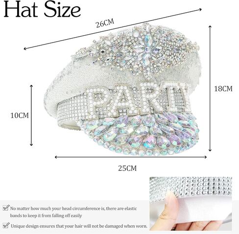 قبعات حفلات مرصعة بحجر الراين واللؤلؤ من نيداني، قبعة ديسكو لتزيين حفلات توديع العزوبية، قبعة راعية البقر اللامعة للنساء البالغات، لوازم حفلات توديع العزوبية in Kuwait