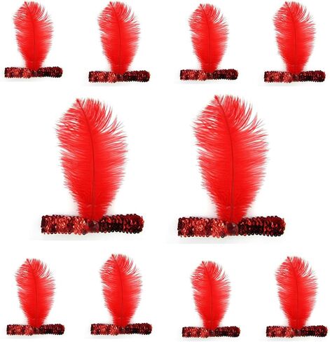 The Only One Colorful Sequins Headband 1920s Carnival Party Halloween Accessory Party Feather Headband For Women in Saudi Arabia