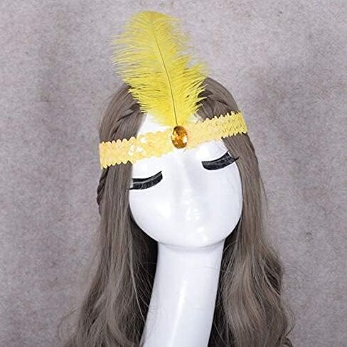 The Only One Colorful Sequins Headband 1920s Carnival Party Halloween Accessory Party Feather Headband For Women in Saudi Arabia