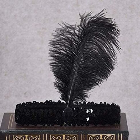 The Only One Colorful Sequins Headband 1920s Carnival Party Halloween Accessory Party Feather Headband For Women in Saudi Arabia