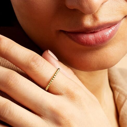 Ross-Simons RS Pure Italian 14kt Yellow Gold Beaded Ring. Size 8, Gold, not known in Saudi Arabia