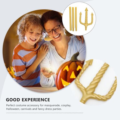 إكسسوارات أزياء Abaodam Gold Devil Pitchfork، إكسسوار الشيطان الشيطاني Pitch Fork Trident لباس الهالوين الشيطاني in Kuwait