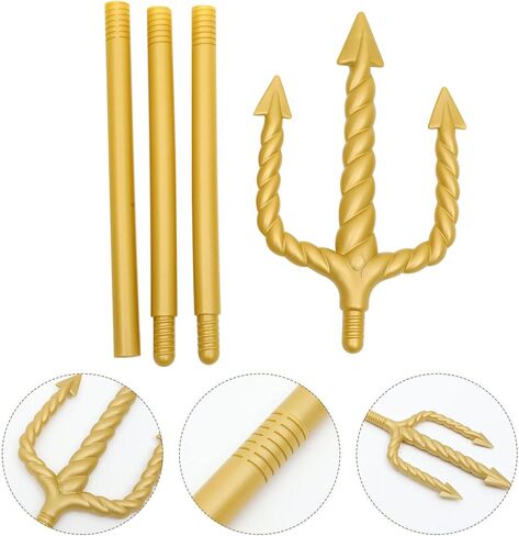 إكسسوارات أزياء Abaodam Gold Devil Pitchfork، إكسسوار الشيطان الشيطاني Pitch Fork Trident لباس الهالوين الشيطاني in Kuwait
