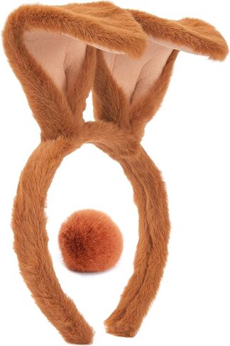 Olivemont Easter bunny ears headband for rabbit pretend play plush costume in Saudi Arabia