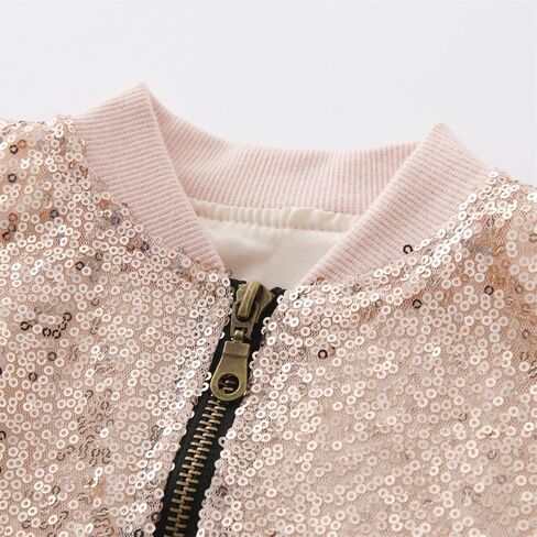 NICNZQI فتاة الترتر سترة سستة أبلى للأطفال الترتر سترة معطف طويل الأكمام Bomber سترة الهيب هوب سترة in Kuwait