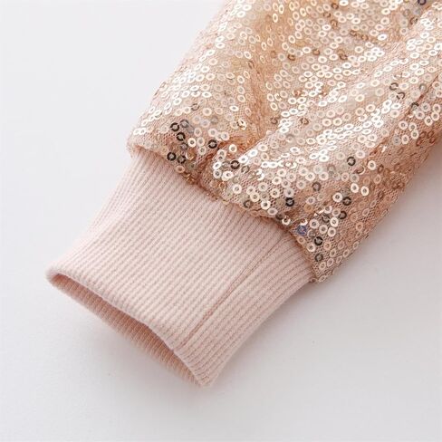 NICNZQI فتاة الترتر سترة سستة أبلى للأطفال الترتر سترة معطف طويل الأكمام Bomber سترة الهيب هوب سترة in Kuwait