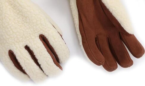 Harssidanzar Sherpa Gloves Women's Outdoor Winter for Gloves Genuine Suede Thinsulate Lined SL021US in Saudi Arabia