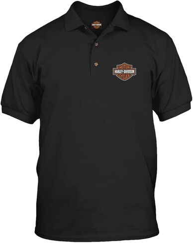 Harley-Davidson Military - Men's Short Sleeve, 3-Button Black Polo Shirt - Overseas Tour | Bar & Shield in Saudi Arabia