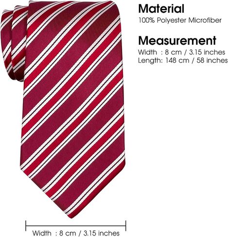Retreez Preppy Stripe Pattern Woven Microfiber Men's Tie Necktie - 5 Colors in Saudi Arabia