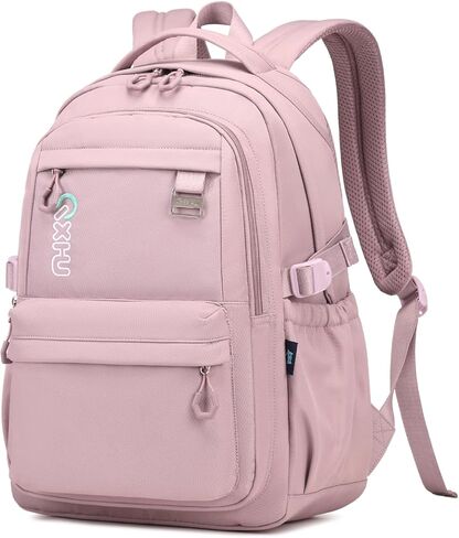 حقيبة ظهر كاجوال عصرية من MUSEVOS بلون موحد، حقيبة ظهر مدرسية مقاومة للماء للفتيات، حقيبة كتب للمراهقات للنساء، أرجواني in Kuwait