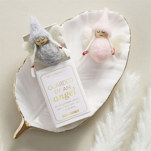 Coco + Carmen Guarded by an Angel Mini تذكارية، بوليستر، رمادي، ديكور موسم العطلات in Kuwait