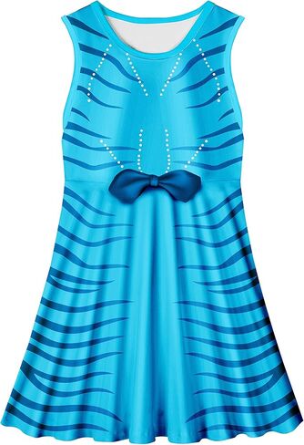 فستان الأميرة للفتيات الصغيرات للأطفال بنمط كرتوني لطيف وأكمام مكشكشة من 4 إلى 10 سنوات in Kuwait