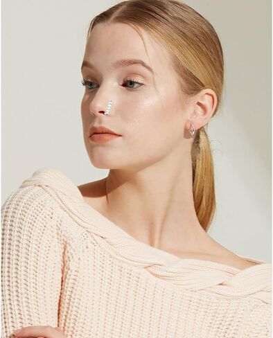 SENNI 24PCS 14K 20G Nose Rings Stud L -Shape Bone Screw Shaped Nose Ring 316L Surgical Steel Nose Piercings CZ Flowers Butterfly Body Piercing Jewelry For Women Men in Kuwait