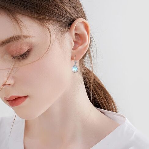 YAFEINI 925 Sterling Silver Moonstone Filigree Teardrop Necklace Earrings Set Jewelry for Women Girls in Saudi Arabia