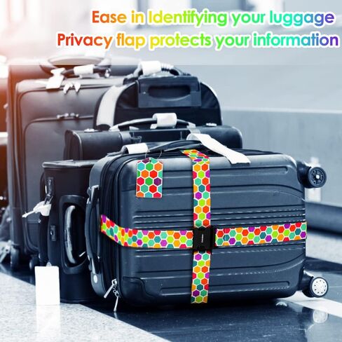 Gutsdoor 2 Pack Adjustable Luggage Straps with 2 Pack Luggage Tags for Suitcase, Carry On Bag, Travel Bag Accessories in Kuwait