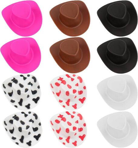 Framendino, Mini Cowboy Hat Clip Plastic Cute Hat Clip for DIY Decoration in Kuwait