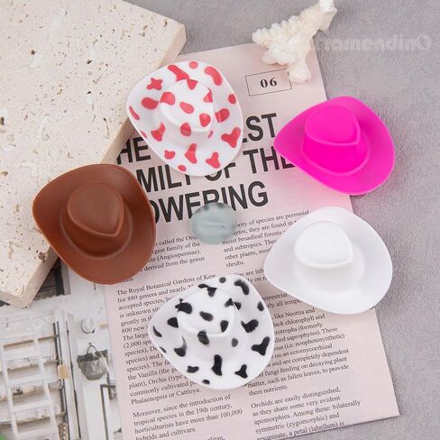 Framendino, Mini Cowboy Hat Clip Plastic Cute Hat Clip for DIY Decoration in Kuwait