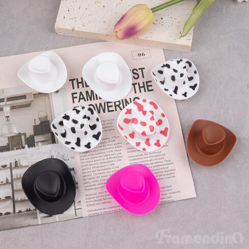 Framendino, Mini Cowboy Hat Clip Plastic Cute Hat Clip for DIY Decoration in Kuwait