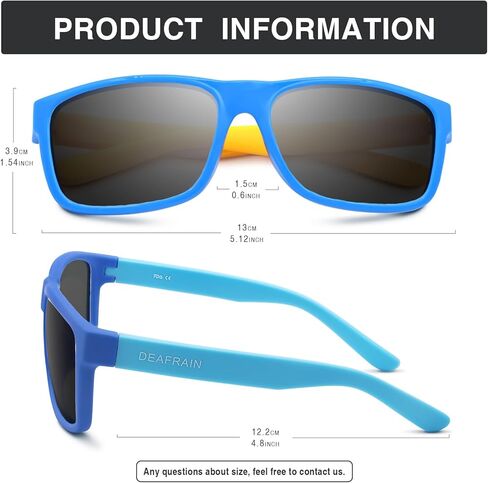 DEAFRAIN 2 Pairs Kids Sunglasses Polarized for Boys Girls Sport Cycling Baseball Running Beach Glasses for Age 5-13 in Kuwait