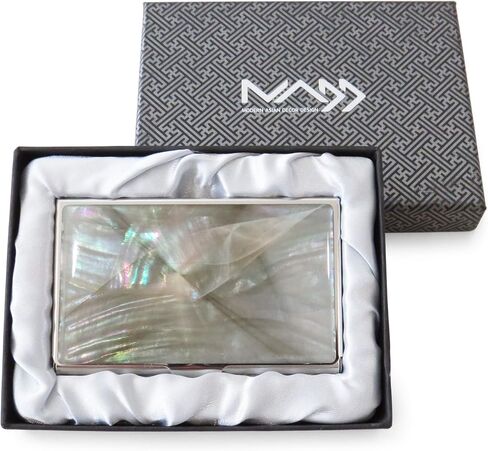 محفظة بطاقة الائتمان التجارية حامل بطاقة الهوية محفظة سفر معدنية أم اللؤلؤ البيج الفضي كسورية in Kuwait