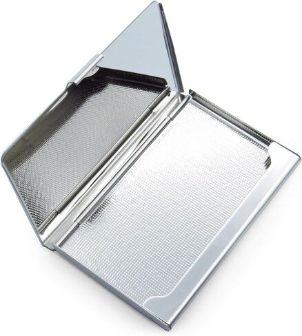 محفظة بطاقة الائتمان التجارية حامل بطاقة الهوية محفظة سفر معدنية أم اللؤلؤ البيج الفضي كسورية in Kuwait