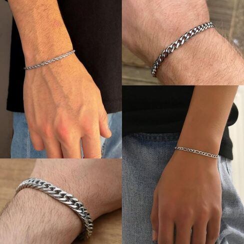 CLASICOMIS 8 قطع أساور ذهبية للرجال، مجموعة مجوهرات سوار من الفولاذ المقاوم للصدأ للرجال in Kuwait