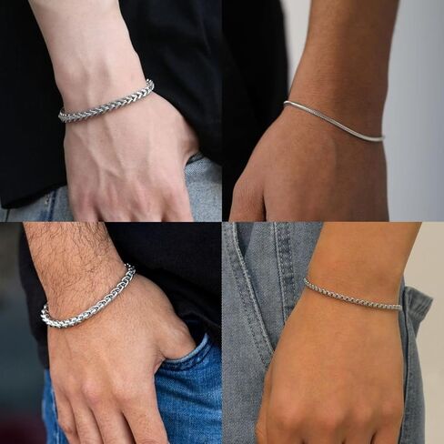 CLASICOMIS 8 قطع أساور ذهبية للرجال، مجموعة مجوهرات سوار من الفولاذ المقاوم للصدأ للرجال in Kuwait